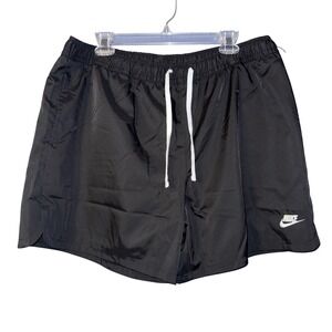 Nike Club Woven Flow Shorts Mens XL Black Embroidered Nike